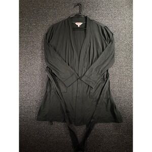 Juicy Couture Black Rhinestone Sleepwear Robe Womens S Wrap Belted Juicy Logo